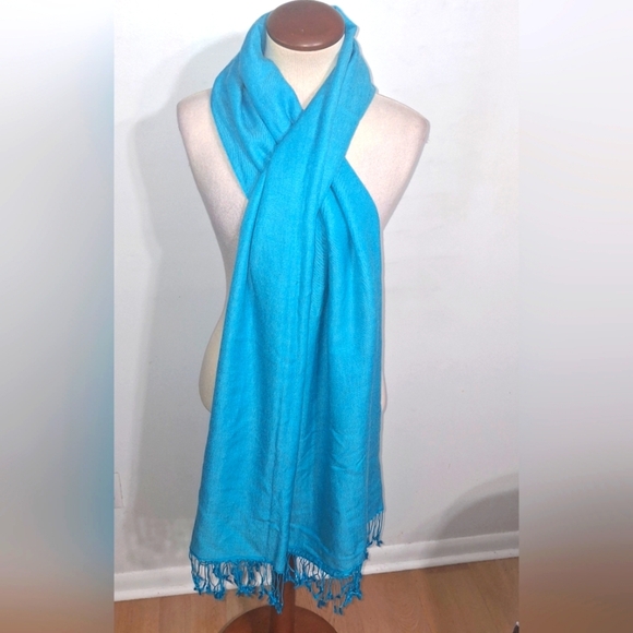pashmina Accessories - Elegant Aqua Blue Pashmina
